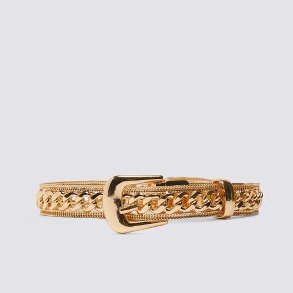 METAL CHAIN BELT IN GOLD